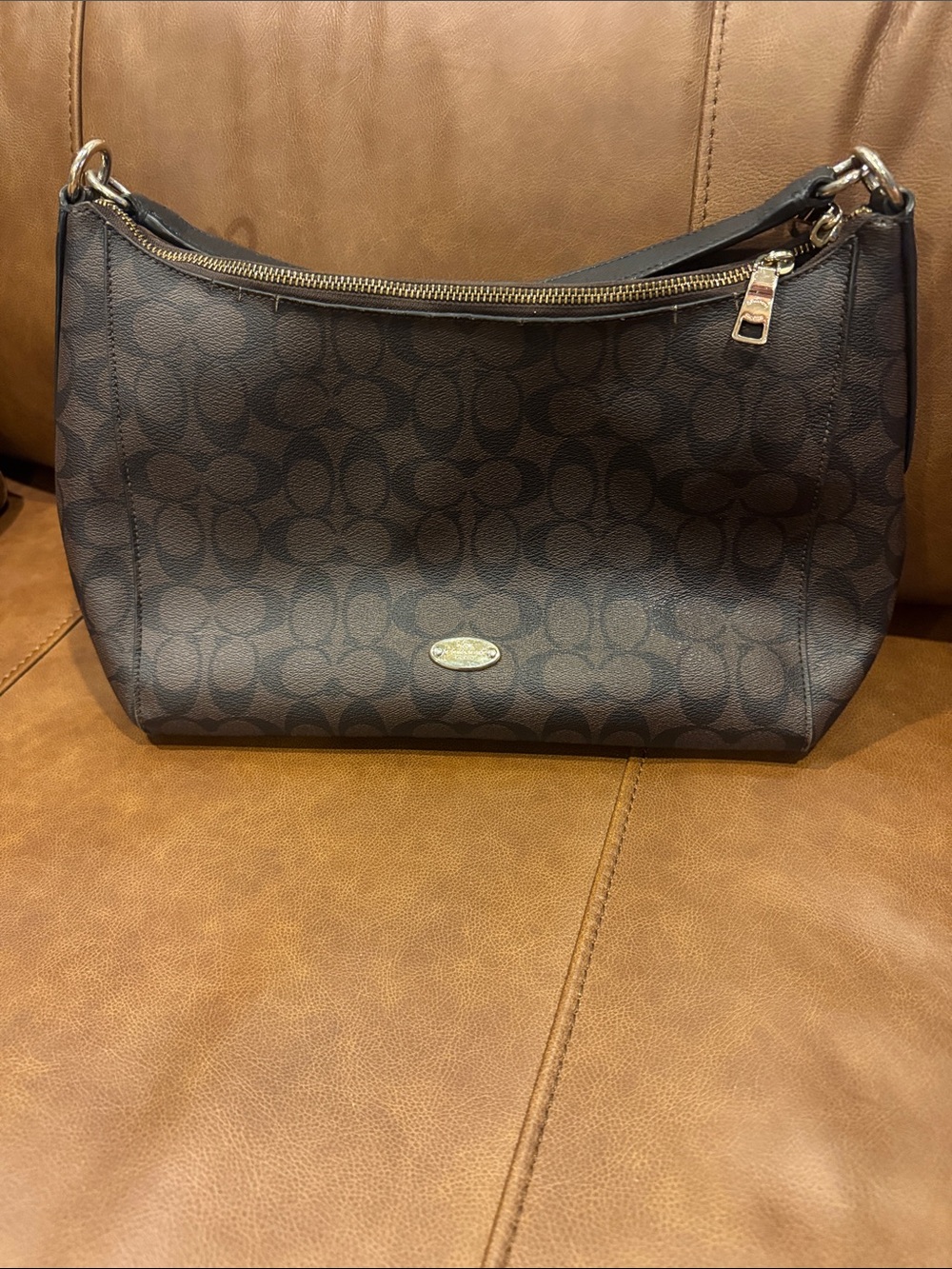 Coach F34899 Celeste East West Signature Canvas Convertible Hobo Shoulder Bag